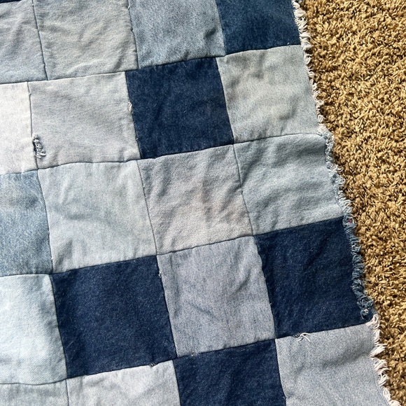 Vintage handmade patchwork quilt blanket throw 🌷🥤🌿 - Picture 11 of 16